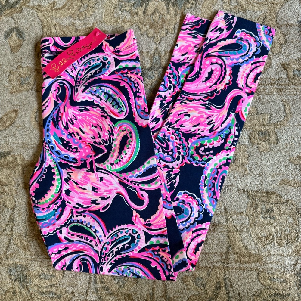 Lilly Pulitzer Pink and Blue Flamingo Leggings